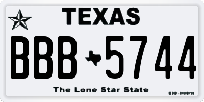 TX license plate BBB5744