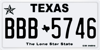 TX license plate BBB5746