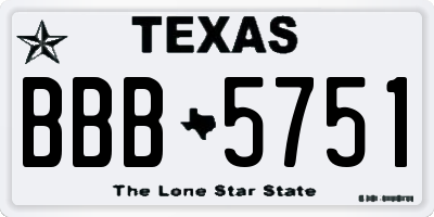 TX license plate BBB5751