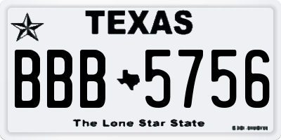 TX license plate BBB5756