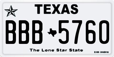 TX license plate BBB5760