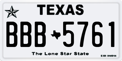 TX license plate BBB5761