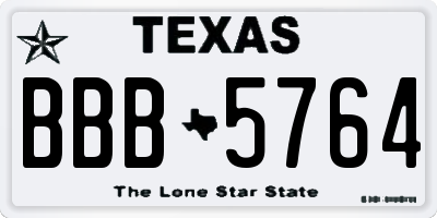 TX license plate BBB5764