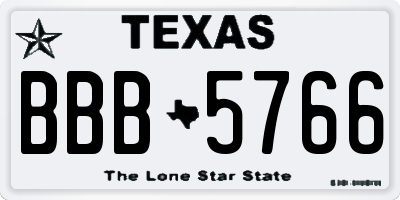 TX license plate BBB5766