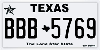 TX license plate BBB5769
