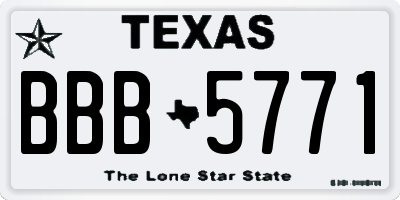 TX license plate BBB5771