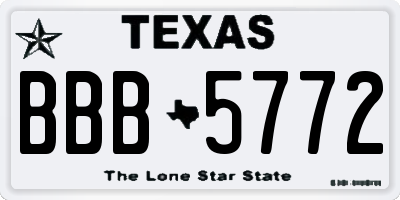 TX license plate BBB5772