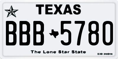 TX license plate BBB5780