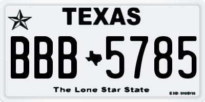 TX license plate BBB5785