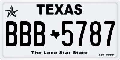 TX license plate BBB5787