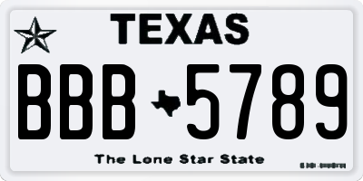 TX license plate BBB5789