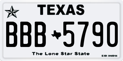 TX license plate BBB5790