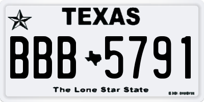 TX license plate BBB5791