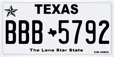 TX license plate BBB5792