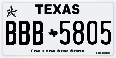 TX license plate BBB5805