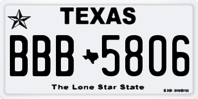 TX license plate BBB5806