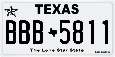 TX license plate BBB5811
