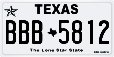 TX license plate BBB5812