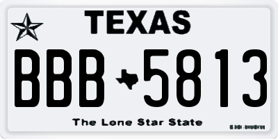 TX license plate BBB5813