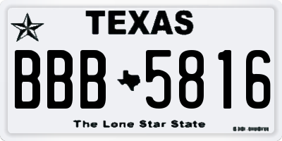 TX license plate BBB5816