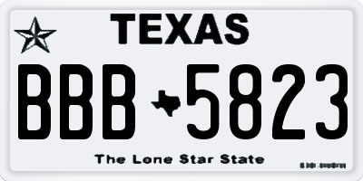 TX license plate BBB5823