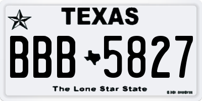 TX license plate BBB5827