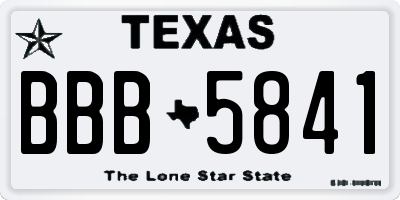 TX license plate BBB5841