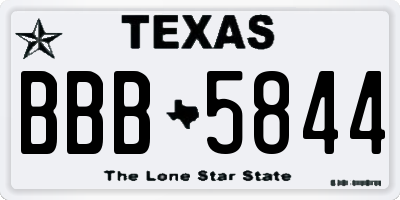 TX license plate BBB5844