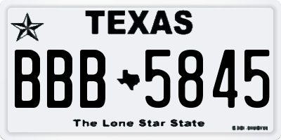 TX license plate BBB5845