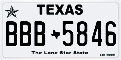 TX license plate BBB5846