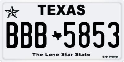 TX license plate BBB5853