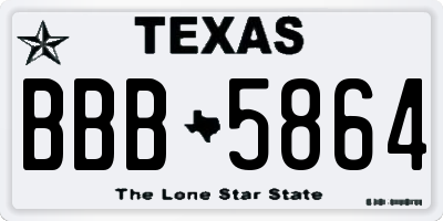 TX license plate BBB5864