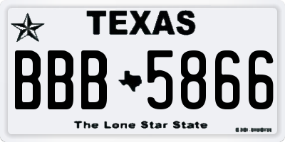 TX license plate BBB5866