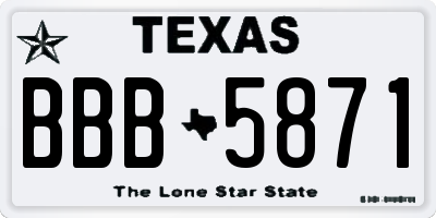 TX license plate BBB5871