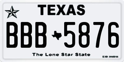 TX license plate BBB5876