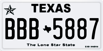 TX license plate BBB5887