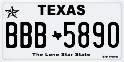 TX license plate BBB5890