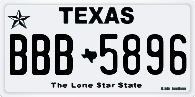 TX license plate BBB5896