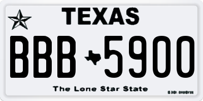 TX license plate BBB5900