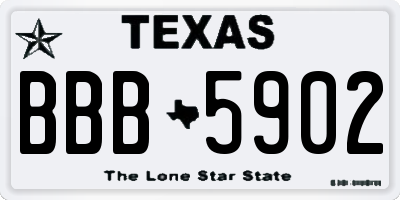 TX license plate BBB5902