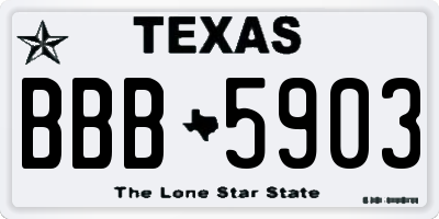 TX license plate BBB5903