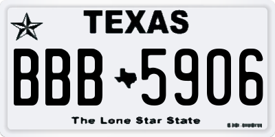 TX license plate BBB5906