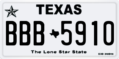 TX license plate BBB5910