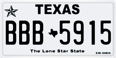 TX license plate BBB5915