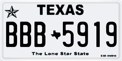 TX license plate BBB5919