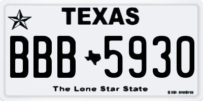 TX license plate BBB5930