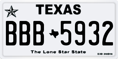 TX license plate BBB5932