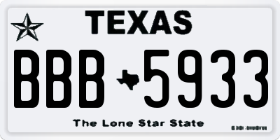 TX license plate BBB5933