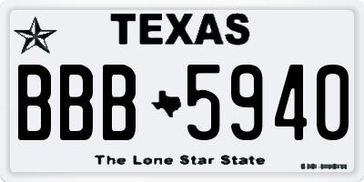 TX license plate BBB5940