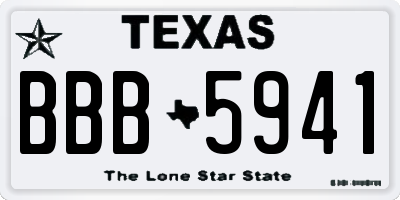 TX license plate BBB5941